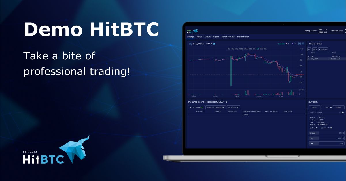 Demo HitBTC is live. HitBTC launches virtual trading platform